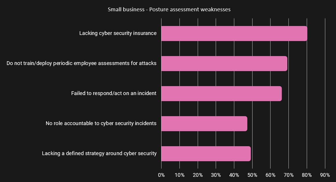 Table - small business - posture assessment weaknesses